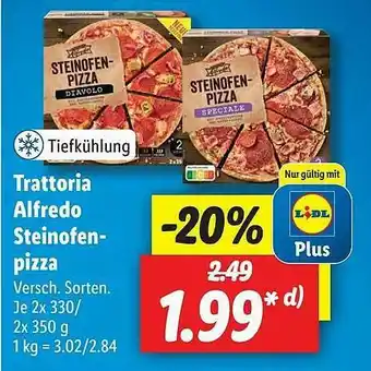 Lidl Trattoria Alfredo Steinofen-pizza Angebot