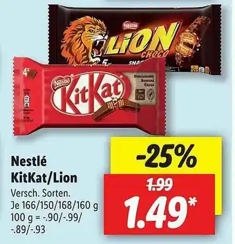 Lidl Nestlé Kitkat Lion Verschiedene Sorten Angebot