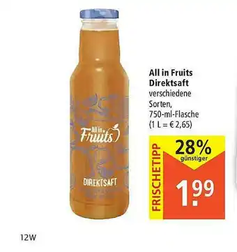 Marktkauf All In Fruits Direktsaft Angebot