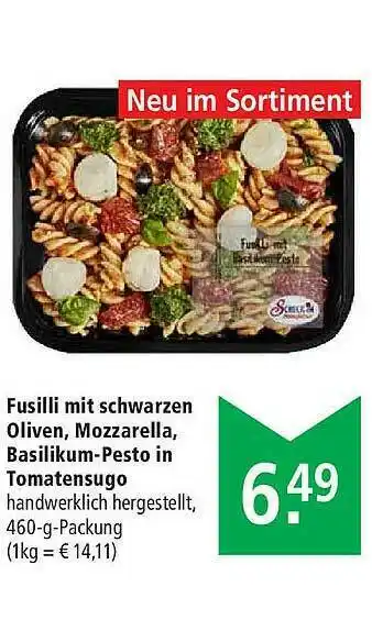 Marktkauf Fusilli Mit Schwarzen Oliven, Mozzarella, Basilikum-pesto In Tomatensugo Angebot