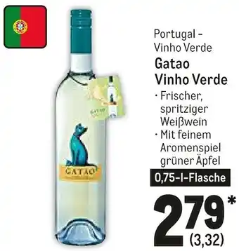 METRO Portugal Vinho Verde Gatao Vinho Verde 0,75L Angebot