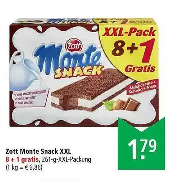 Marktkauf Zott Monte Snack XXL Angebot