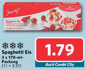 Combi Jeden Tag Spaghetti Eis 3 x 170-ml- Packung Angebot