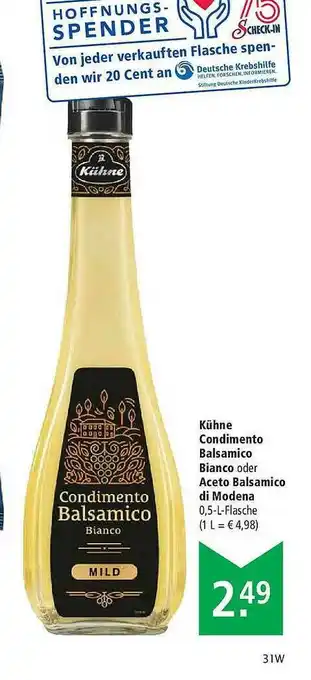 Marktkauf Kühne Condimento Balsamico Bianco Oder Aceto Balsamico Di Modena Angebot