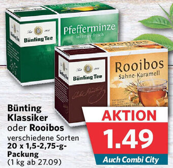 Combi Bünting Klassiker oder Rooibos 20 x 1,5-2,75-g-Packung Angebot