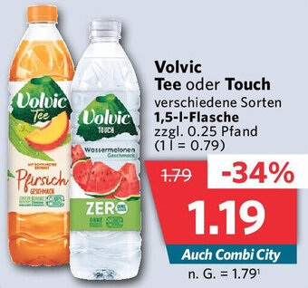 Combi Volvic Tee oder Touch 1,5 L Flasche Angebot