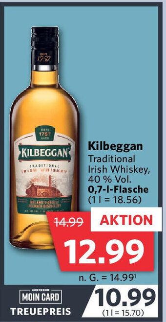 Combi Kilbeggan Traditional Irish Whiskey 0,7 L Flasche Angebot