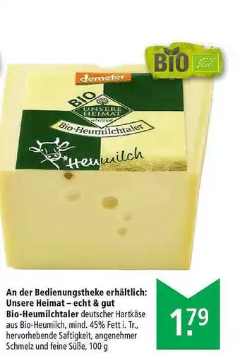 Marktkauf Unsere Heimat Bio-heumilchtaler Angebot