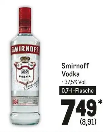 METRO Smirnoff vodka 0,7L Angebot