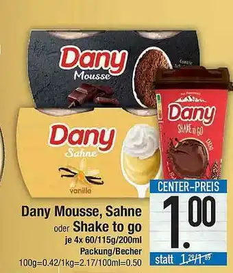 Marktkauf Dany Mousse, Sahne Oder Shake To Go Angebot