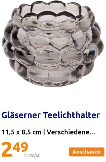 Action Gläserner Teelichthalter Angebot