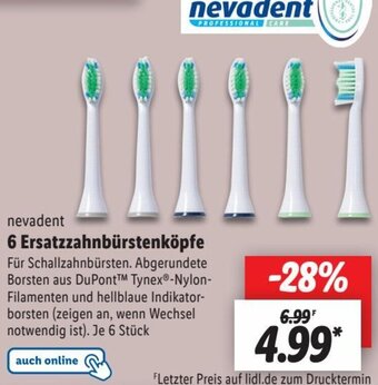 Lidl nevadent 6 Ersatzzahnbürstenköpfe Angebot