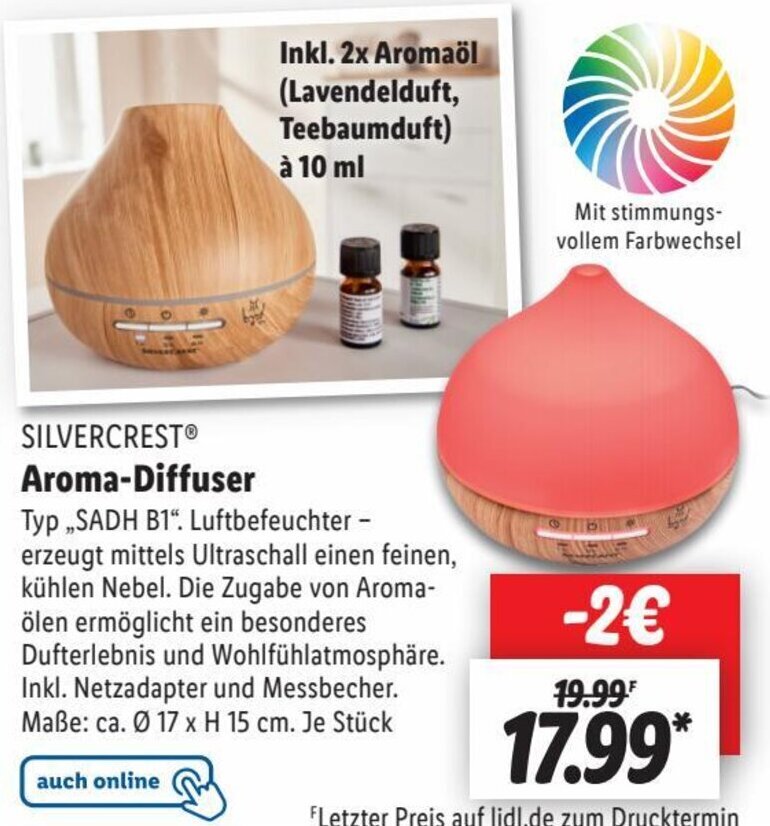 SILVERCRESTⓇ AromaDiffuser Angebot bei Lidl