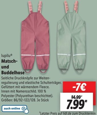 Lidl lupiluⓇ Matsch und Buddelhose Angebot