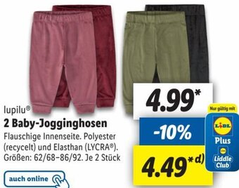 Lidl lupilu 2 Baby-Jogginghosen Angebot