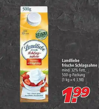 Marktkauf Landliebe Frische Schlagsahne Angebot