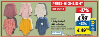 Lidl lupiluⓇ 2 Baby-Bodys/ Wickelbodys Angebot