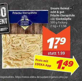 Marktkauf Unsere Heimat Frische Eierspätzle Oder Eierknöpfle Angebot