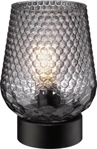 dm drogerie Dekorieren & einrichten led lampe aus glas in diamantoptik, bambusfuß schwarz Angebot