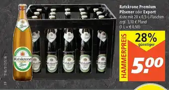 Marktkauf Ratskrone Premium Pilsener Oder Export Angebot