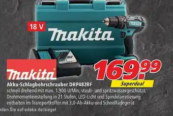 Marktkauf Makita Akku-schlagbohrschrauber Dhp482rf Angebot