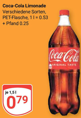 Globus Coca-Cola Limonade 1,5 L Angebot