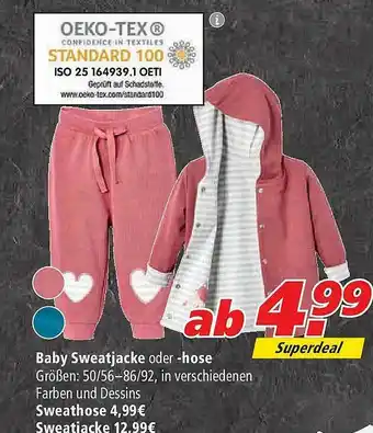 Marktkauf Baby Sweatjacke Oder -hose Angebot