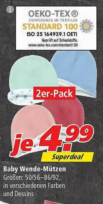 Marktkauf Baby Wende-mützen Angebot