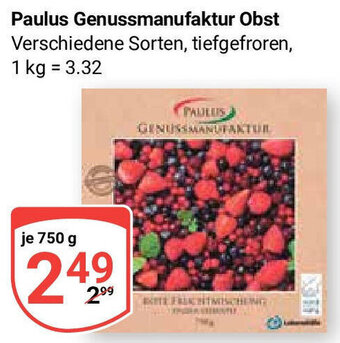 Globus Paulus Genussmanufaktur Obst 750 g Angebot