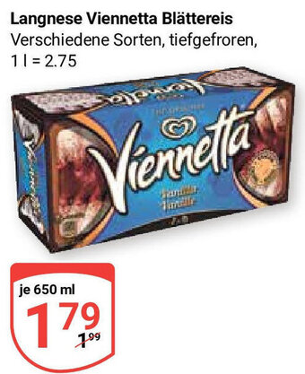 Globus Langnese Viennetta Blättereis 650 ml Angebot