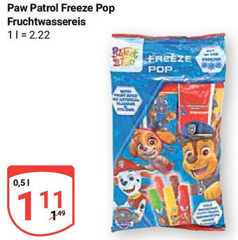 Globus Paw Patrol Freeze Pop Fruchtwassereis 0,5 L Angebot