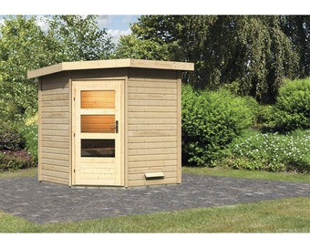 Hornbach Saunahaus karibu rubin 1 ohne ofen mit holztüre und klarglas Angebot