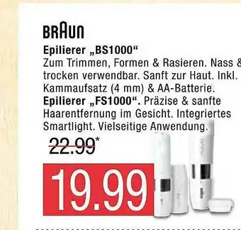 Marktkauf Braun Epilier „bs1000” Epilier „fs1000” Angebot