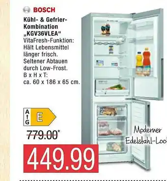 Marktkauf Bosch Kühl- & Gefrier-kombination „kgv36vlea” Angebot