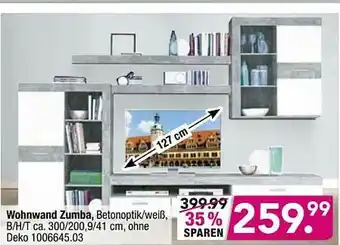 Möbel Boss Wohnwand Zumba Angebot