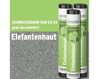 Hornbach Quandt bitumen schweissbahn elefantenhaut v60 s4 grau beschiefert 5 x 1 m rolle = 5 m² Angebot