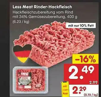 Netto Marken-Discount Less Meat Rinder-hackfleisch Angebot