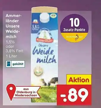 Netto Marken-Discount Ammer-länder Unsere Weide-milch Angebot