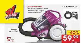 Netto Marken-Discount Zyklonstaubsauger Cleanmaxx Angebot