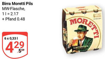 Globus Birra Moretti Pils 6x0,33 L Angebot