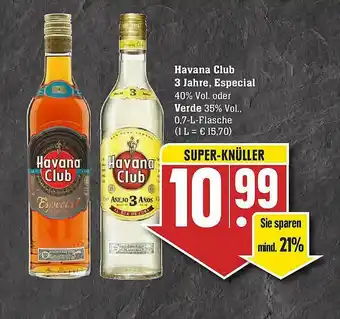 Scheck-in-Center Havana Club 3 Jahre Especial Angebot