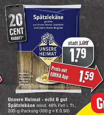 Scheck-in-Center Unsere Heimat - Echt & Gut Spätzlekäse Angebot