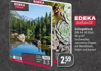 Scheck-in-Center Collegeblock Edeka Zuhause Angebot