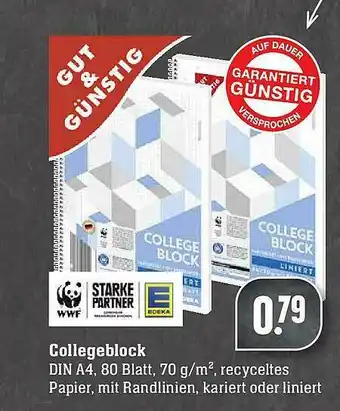 Scheck-in-Center Collegeblock Din A4 Angebot