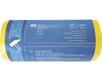Hornbach Müllbeutel extra gelb 25 l 40er pack Angebot