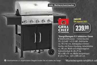 Scheck-in-Center Gasgrillwagen 5.l Inklusive Cover Grill Chef Angebot