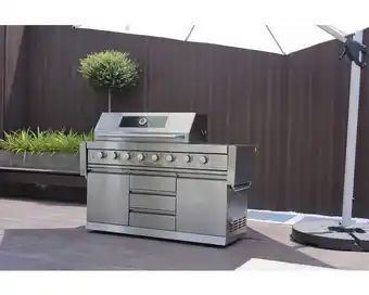 Hornbach Gasgrill outdoorküche buschbeck bristol 6 brenner+seitenbrenner+rückbrenner edelstahl inkl. ablage, deckelthermometer, drehre Angebot