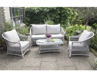 Hornbach Gartenmöbel set 4tlg. rattan grau Angebot