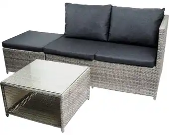 Hornbach Balkon-set bellavista lounge amalfi bestehend aus: sofa, hocker, tisch grau Angebot