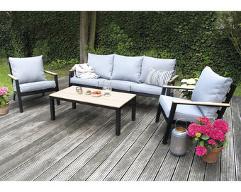 Hornbach Gartenmöbel set 4tlg. alu mit teakholz Angebot